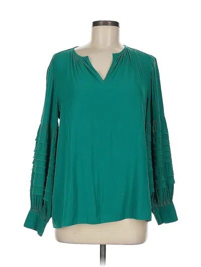 Pre-owned Chico's Long Sleeve Blouse In Blue