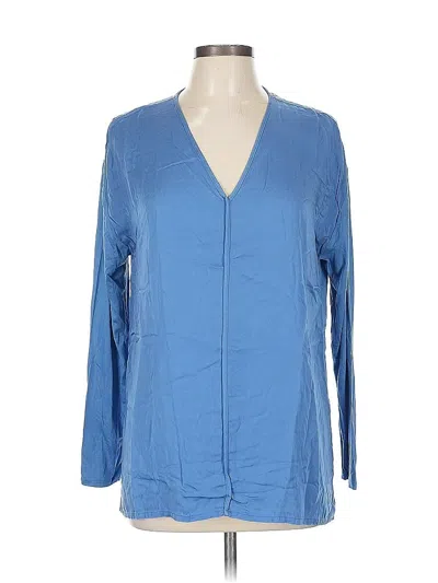 Pre-owned Chico's Long Sleeve Blouse In Blue