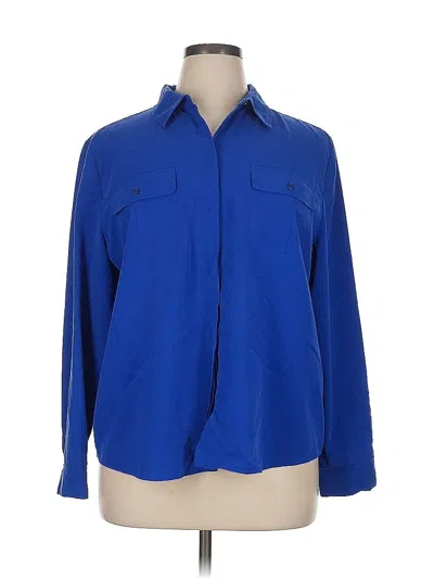 Pre-owned Chico's Long Sleeve Blouse In Blue