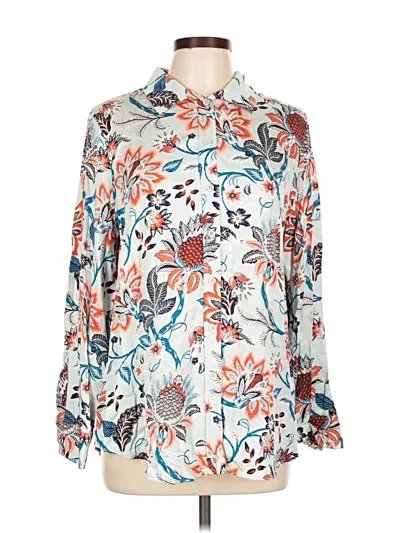 Pre-owned Chico's Long Sleeve Blouse In Blue