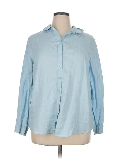 Pre-owned Chico's Long Sleeve Blouse In Blue