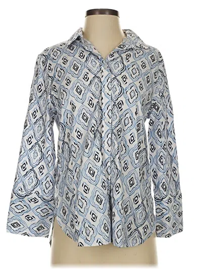 Pre-owned Chico's Long Sleeve Blouse In Blue