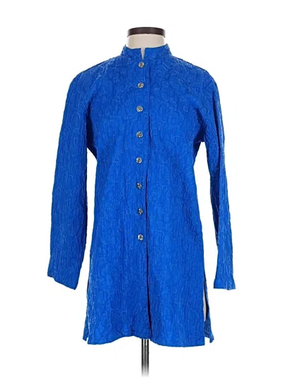 Pre-owned Chico's Long Sleeve Blouse In Blue