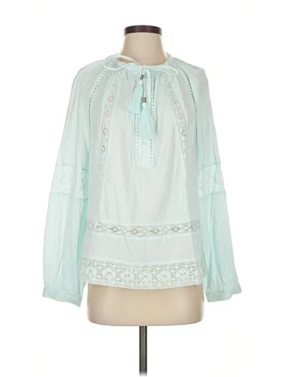 Pre-owned Chico's Long Sleeve Blouse In Blue