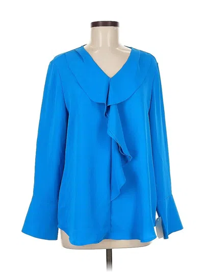 Pre-owned Chico's Long Sleeve Blouse In Blue