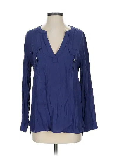 Pre-owned Chico's Long Sleeve Blouse In Blue