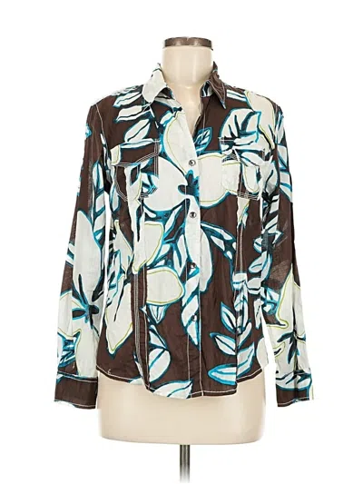 Pre-owned Chico's Long Sleeve Blouse In Blue