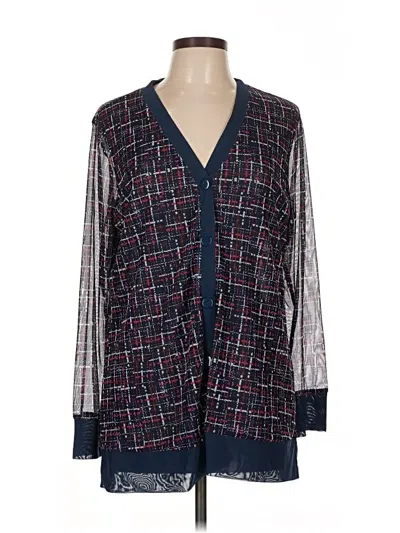 Pre-owned Chico's Long Sleeve Blouse In Blue