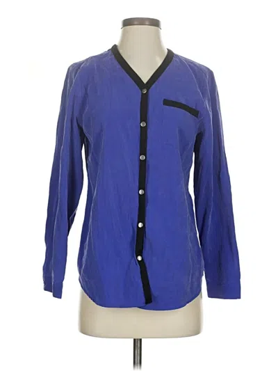 Pre-owned Chico's Long Sleeve Blouse In Blue