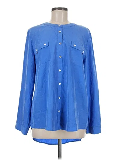Pre-owned Chico's Long Sleeve Blouse In Blue