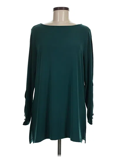 Chico's Long Sleeve Blouse In Green