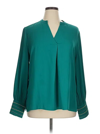 Pre-owned Chico's Long Sleeve Blouse In Blue