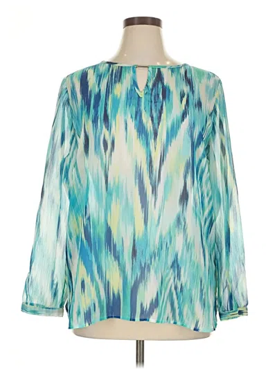 Pre-owned Chico's Long Sleeve Blouse In Blue