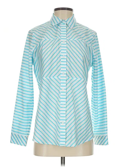 Pre-owned Chico's Long Sleeve Blouse In Blue