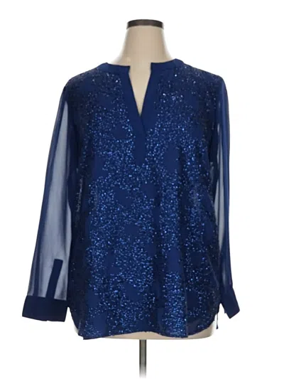 Chico's Long Sleeve Blouse In Blue