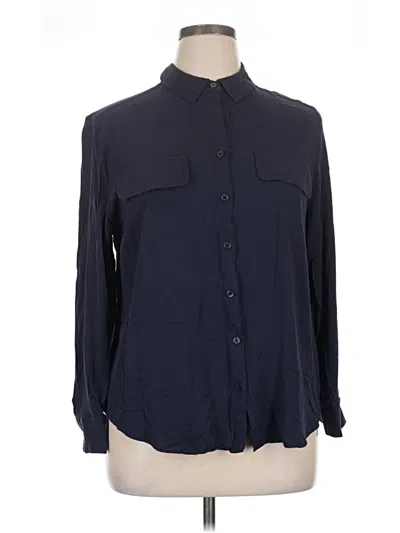 Pre-owned Chico's Long Sleeve Blouse In Blue