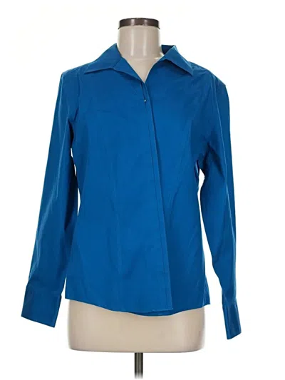 Pre-owned Chico's Long Sleeve Blouse In Blue