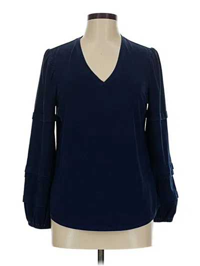Pre-owned Chico's Long Sleeve Blouse In Blue