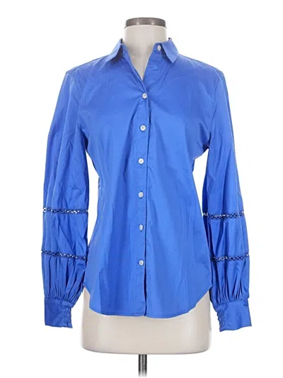 Pre-owned Chico's Long Sleeve Blouse In Blue