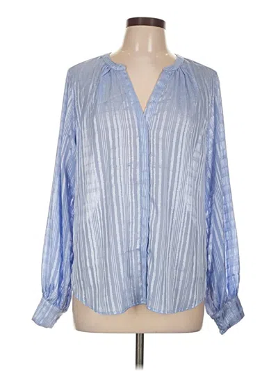 Pre-owned Chico's Long Sleeve Blouse In Blue