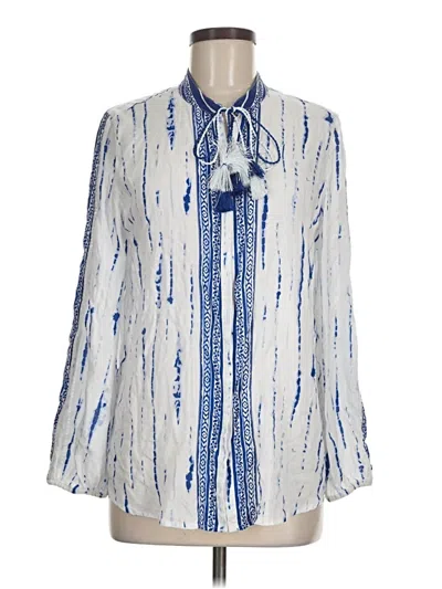 Pre-owned Chico's Long Sleeve Blouse In Blue
