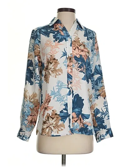 Pre-owned Chico's Long Sleeve Blouse In Blue