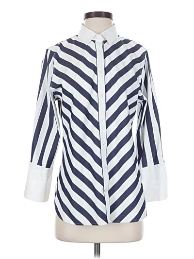 Pre-owned Chico's Long Sleeve Blouse In Blue