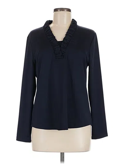 Pre-owned Chico's Long Sleeve Blouse In Blue