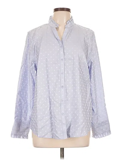 Pre-owned Chico's Long Sleeve Blouse In Blue