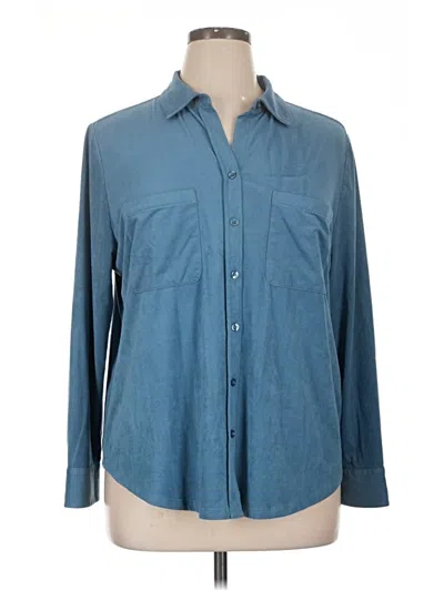 Pre-owned Chico's Long Sleeve Blouse In Blue