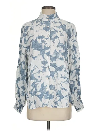 Pre-owned Chico's Long Sleeve Blouse In Blue