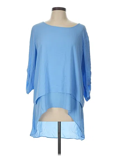 Pre-owned Chico's Long Sleeve Blouse In Blue