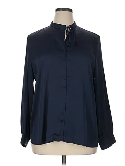Pre-owned Chico's Long Sleeve Blouse In Blue