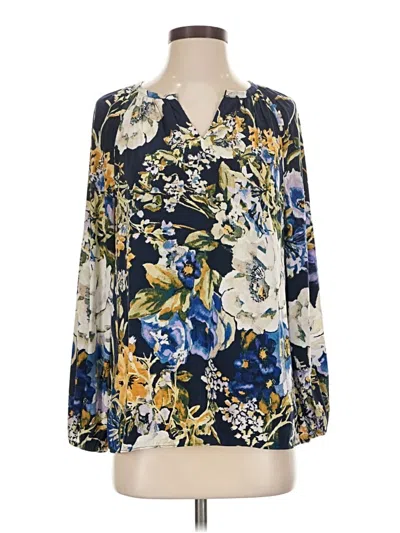 Pre-owned Chico's Long Sleeve Blouse In Blue