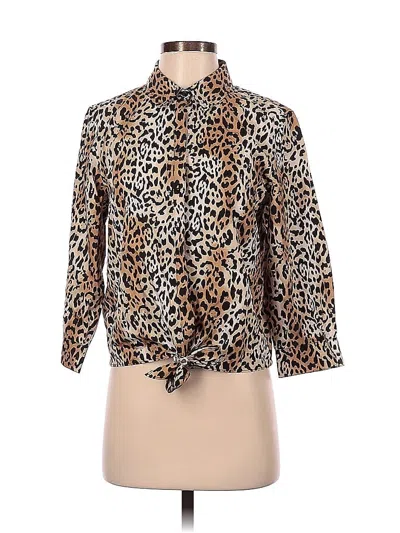 Pre-owned Chico's Long Sleeve Blouse In Brown