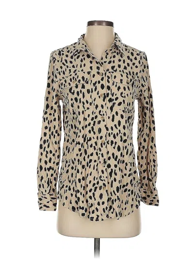 Pre-owned Chico's Long Sleeve Blouse In Brown