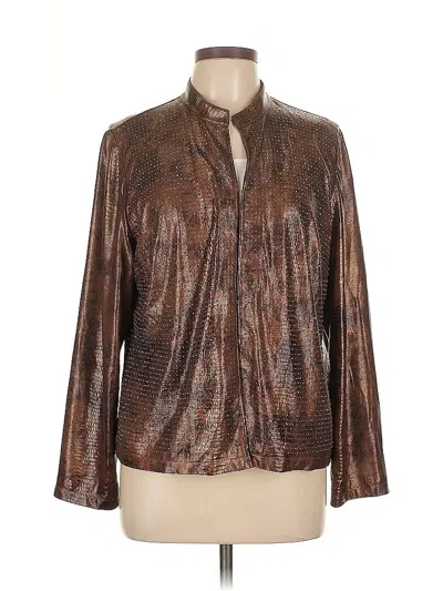 Pre-owned Chico's Long Sleeve Blouse In Brown