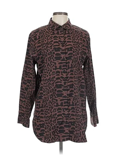 Pre-owned Chico's Long Sleeve Blouse In Brown