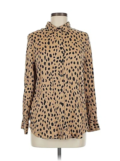 Pre-owned Chico's Long Sleeve Blouse In Brown