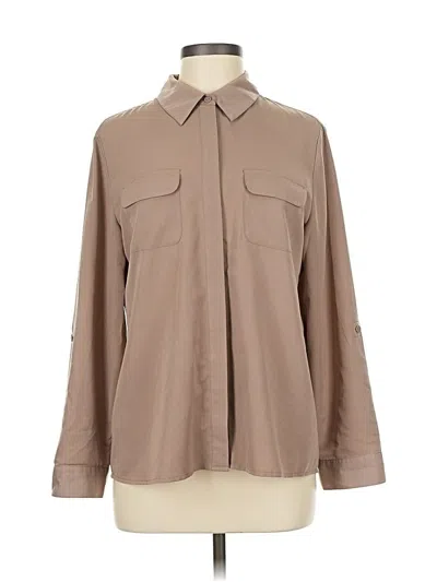 Pre-owned Chico's Long Sleeve Blouse In Brown