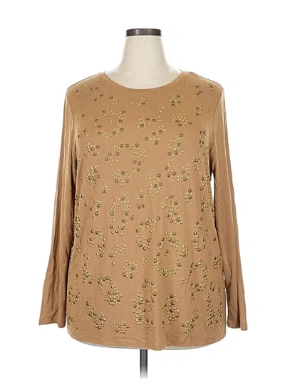 Pre-owned Chico's Long Sleeve Blouse In Brown