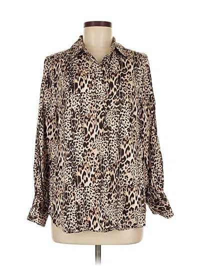 Pre-owned Chico's Long Sleeve Blouse In Brown