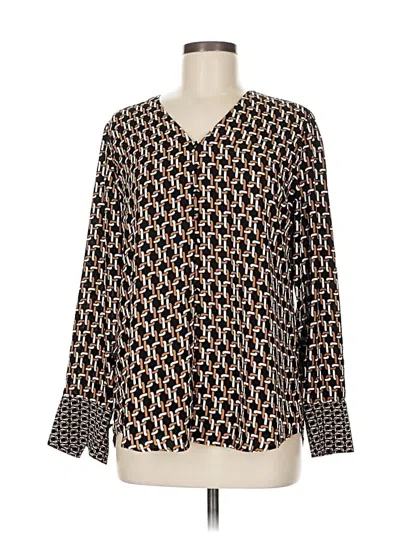 Pre-owned Chico's Long Sleeve Blouse In Brown