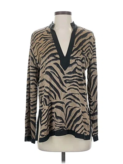 Pre-owned Chico's Long Sleeve Blouse In Brown
