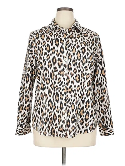 Pre-owned Chico's Long Sleeve Blouse In Brown