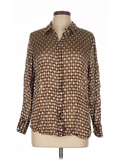 Pre-owned Chico's Long Sleeve Blouse In Brown
