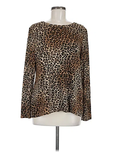 Pre-owned Chico's Long Sleeve Blouse In Brown