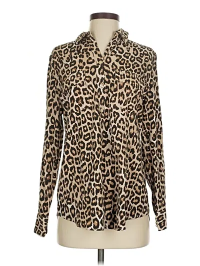 Pre-owned Chico's Long Sleeve Blouse In Brown