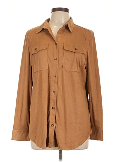 Pre-owned Chico's Long Sleeve Blouse In Brown