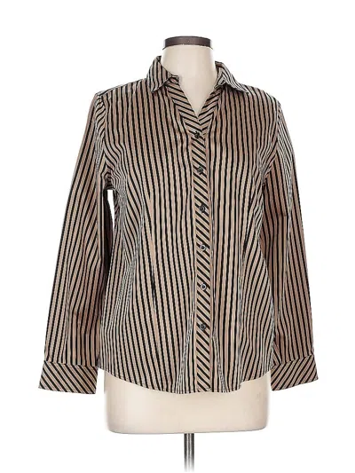 Pre-owned Chico's Long Sleeve Blouse In Brown